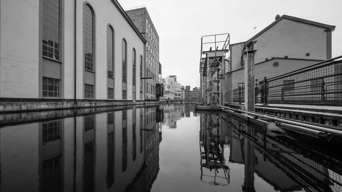 Det historiska industrilandskapet i Norrköping.